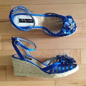 Satin Espadrille Wedge Nina